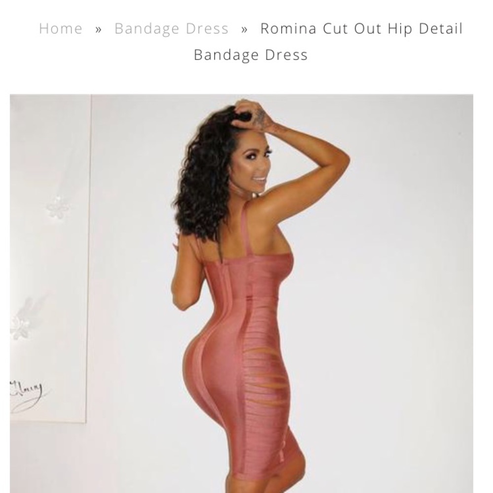 Miss circle pink bandage dress